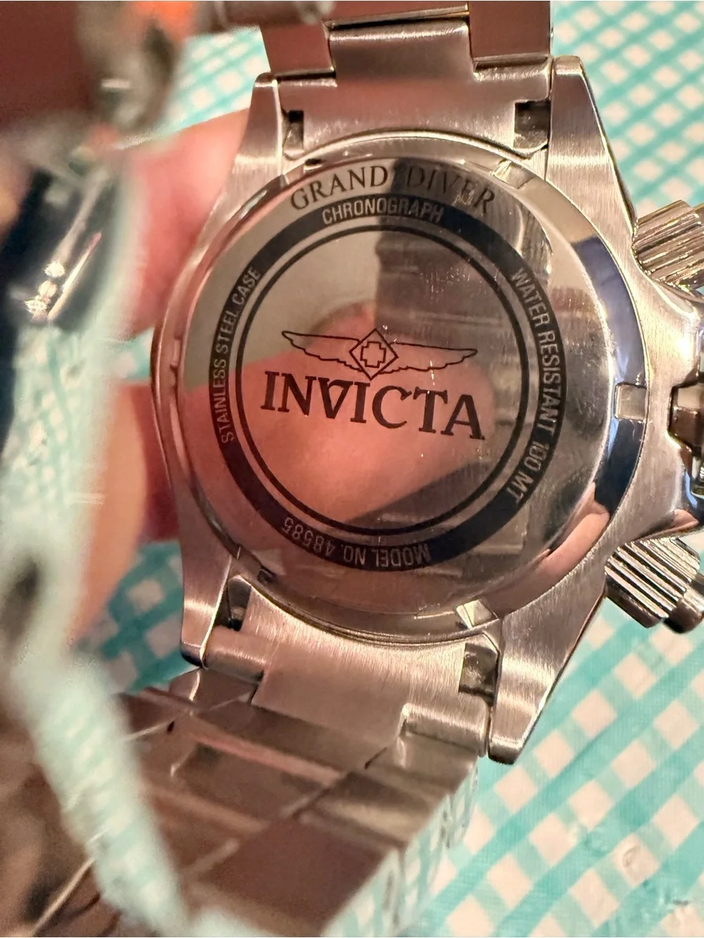 Brand New Invicta Grand Diver- 52mm, Pepsi Bezel/Mango Dial- Chronograph